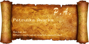 Petruska Avarka névjegykártya